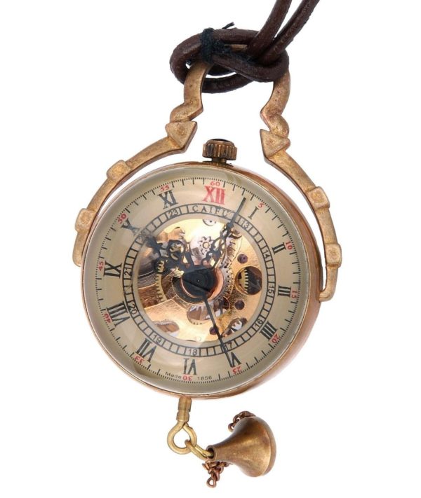 57 25ec1ef6 d054 4cc2 bc15 c28349171573 - Skeleton Pendant Pocket Watch Mechanical Movement Hand Wind Steampunk Vintage..