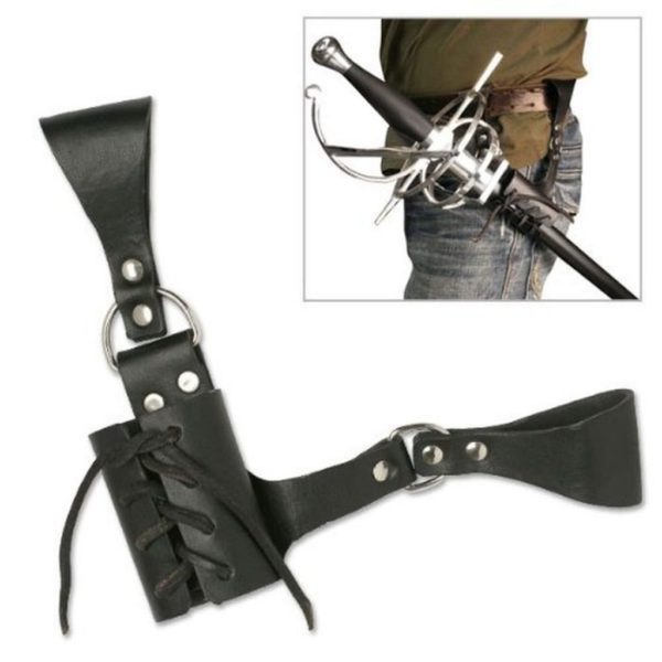 57 bd8c590e 1025 4dc4 9bb9 21d71c04cd16 - Leather Medieval Sword Frog Belt Hanger Rapier Renaissance